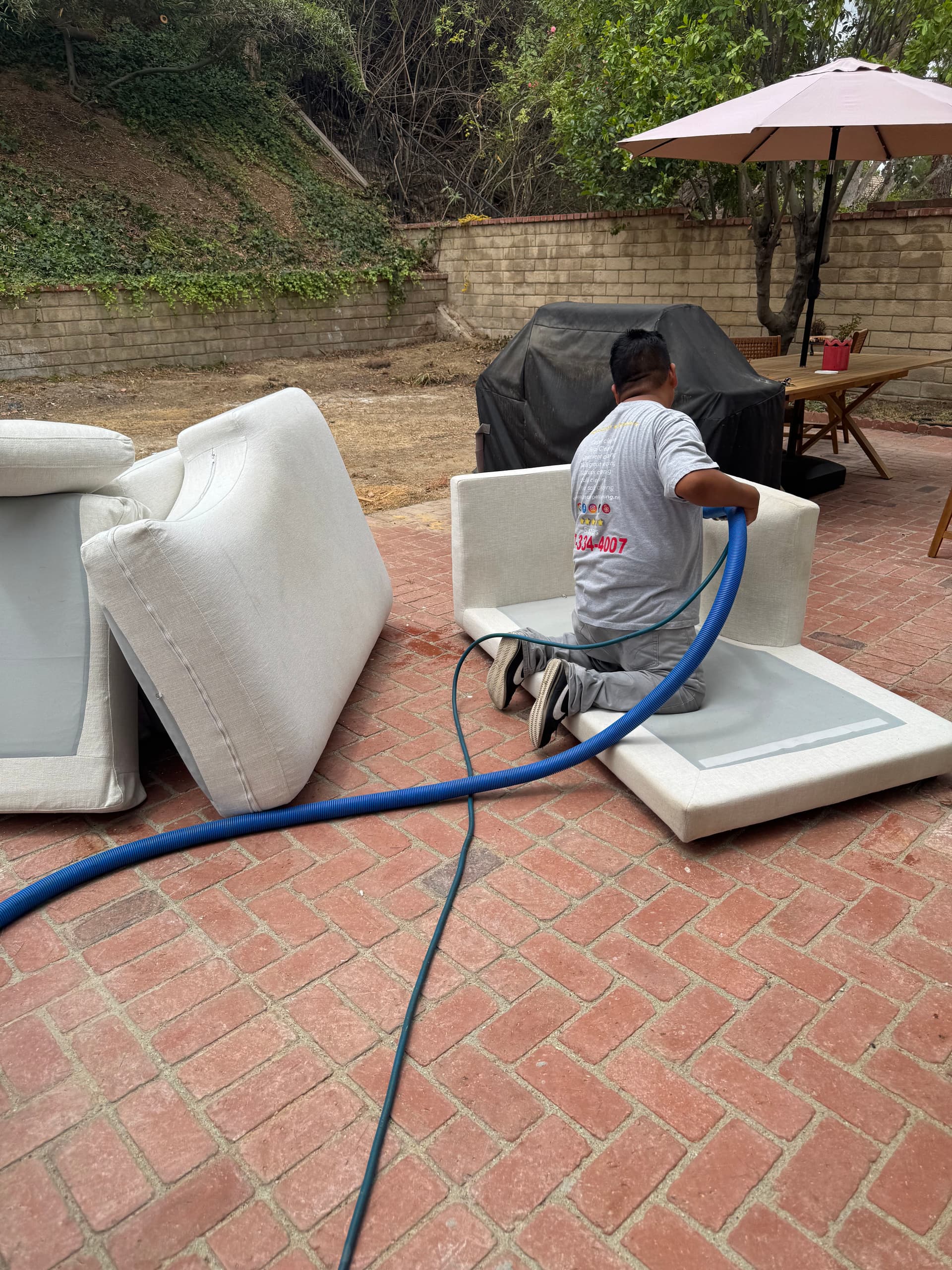 Patio Sofa Cushions Cleaned and Looking Fresh in Van Nuys image