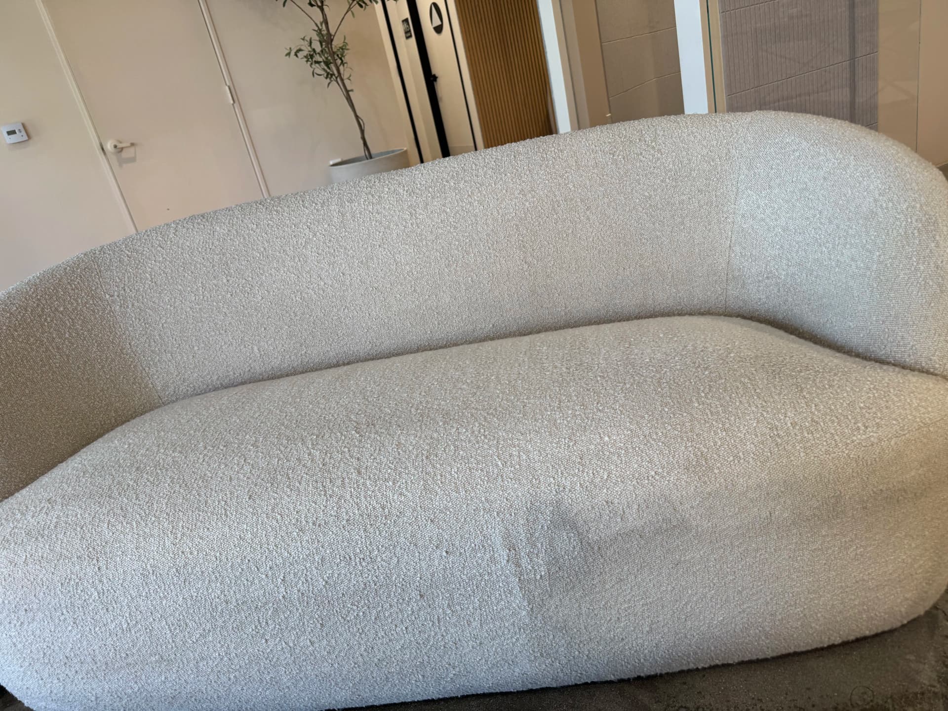 Deep Cleaned Boucle Sofa and Ottoman Set Comes Out Fresh image
