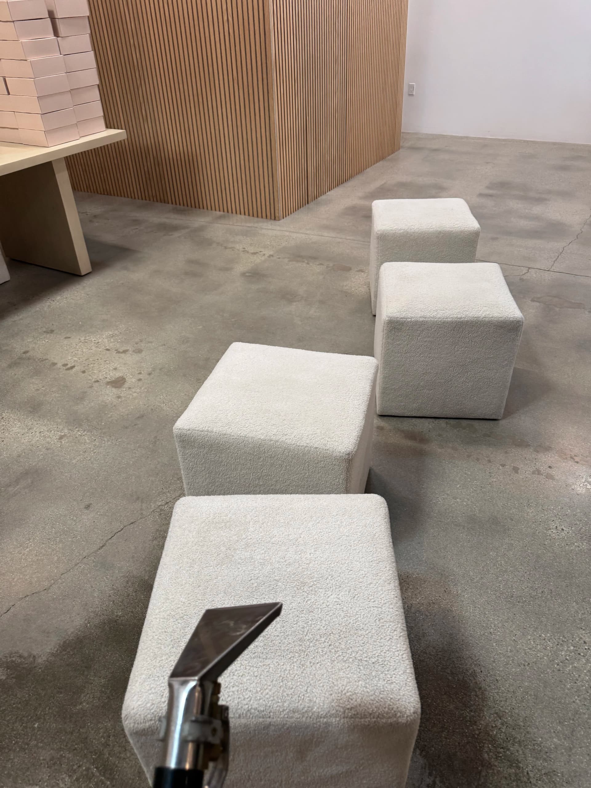 Gallery photos for Deep Cleaned Boucle Sofa and Ottoman Set Comes Out Fresh: Image #3