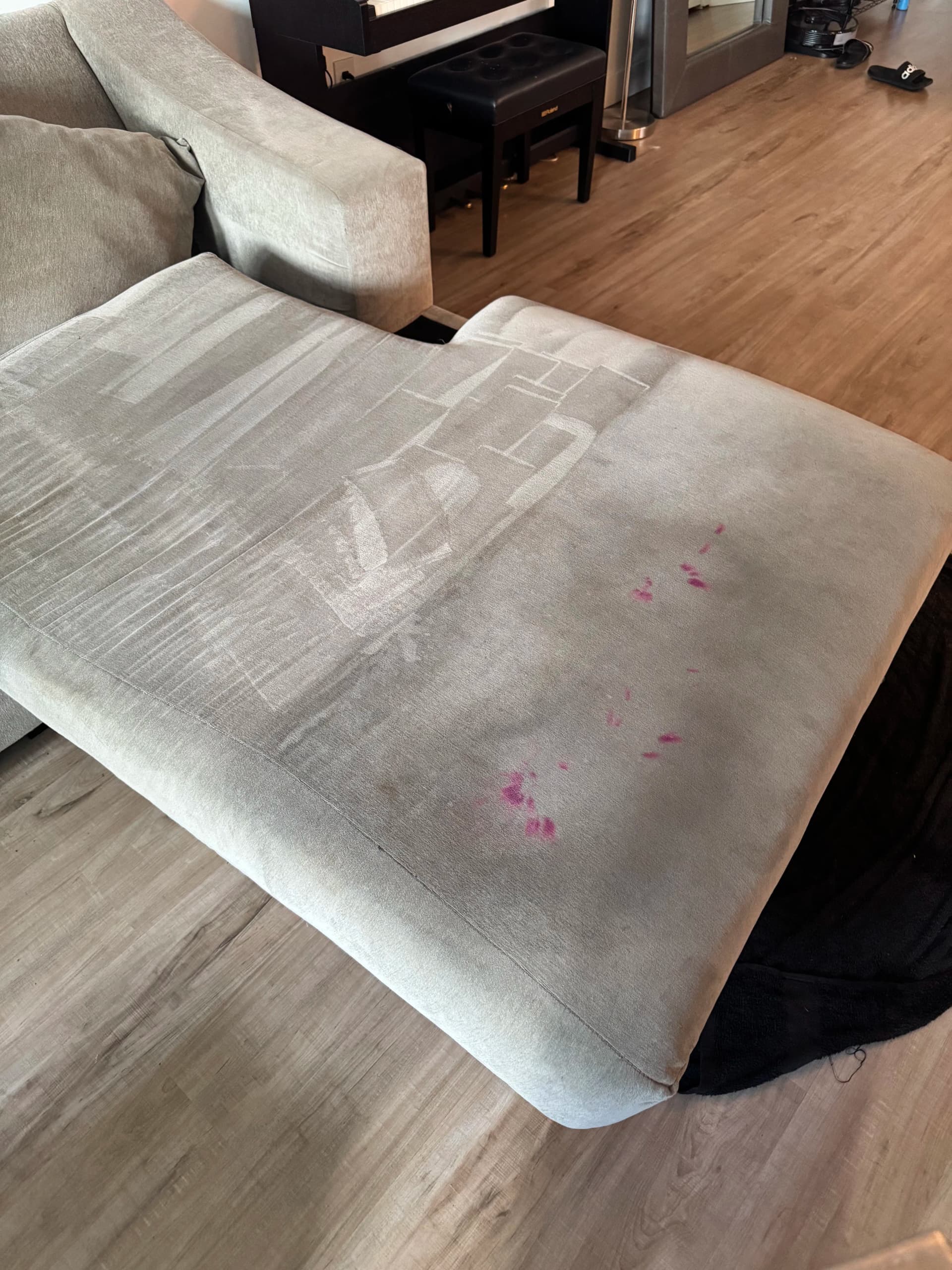 Gallery photos for Stained Los Angeles Sectional Gets a Full Upholstery Cleaning: Image #1