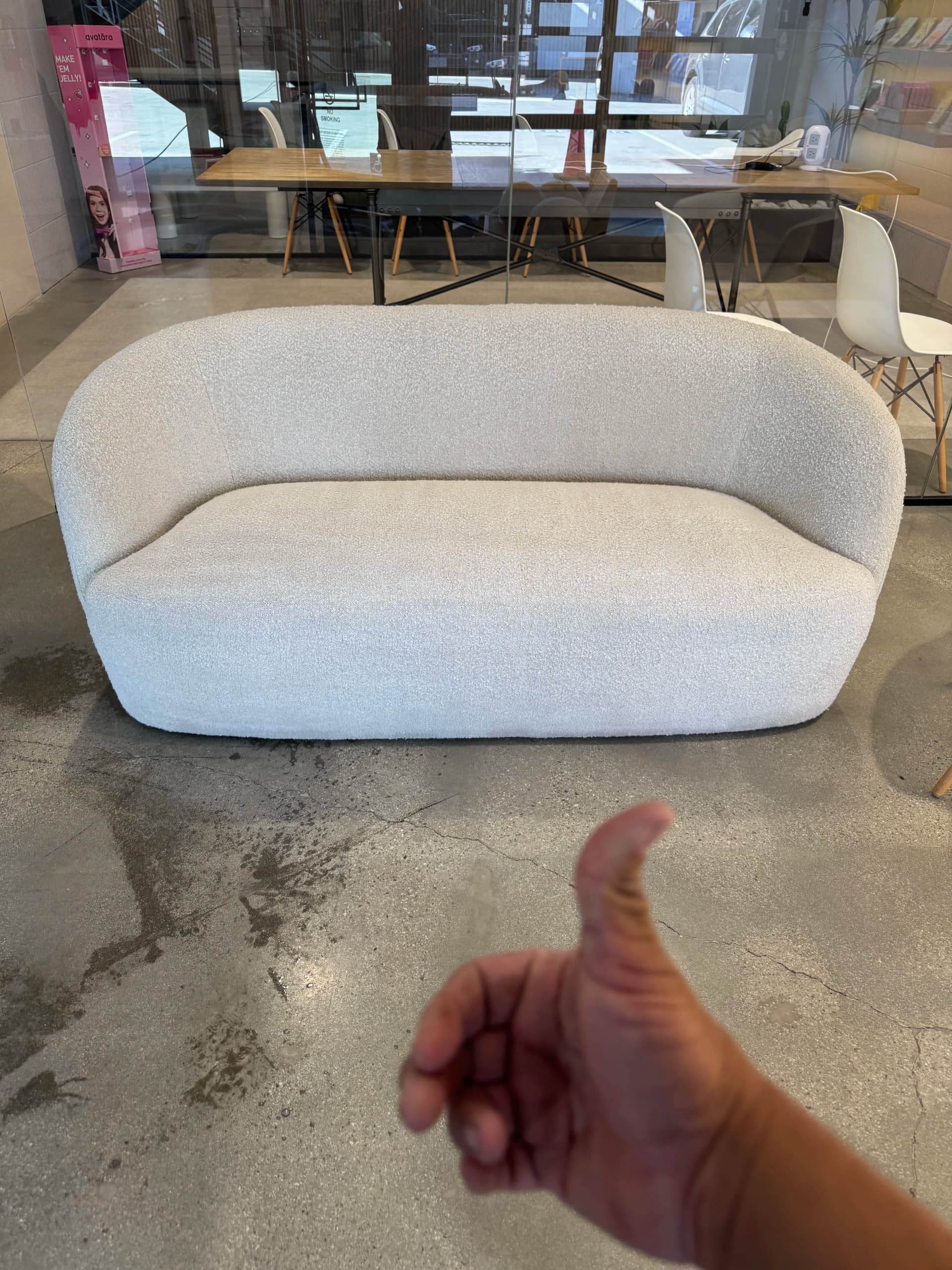 Gallery photos for Deep Cleaned Boucle Sofa and Ottoman Set Comes Out Fresh: Image #1