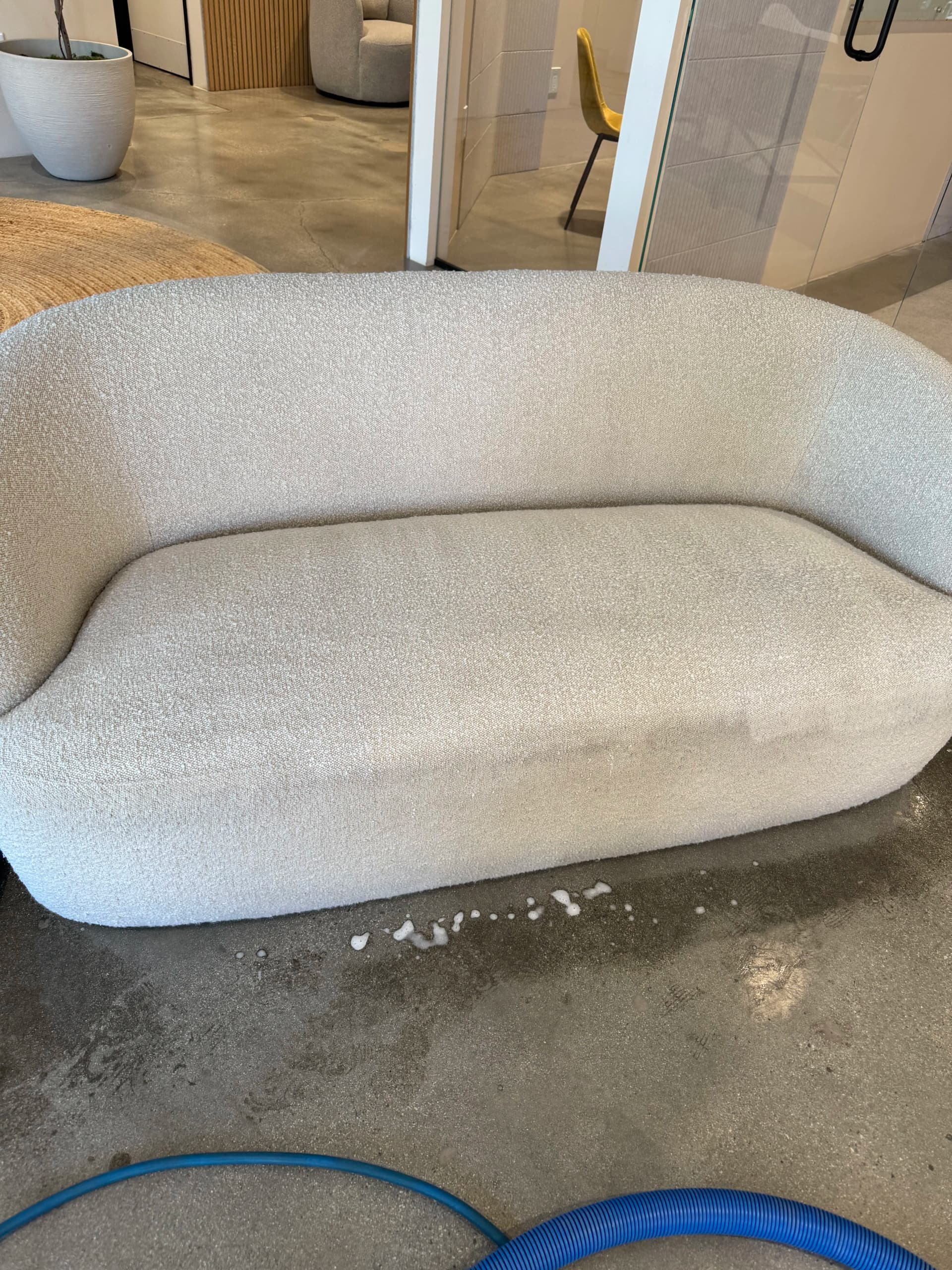 Gallery photos for Deep Cleaned Boucle Sofa and Ottoman Set Comes Out Fresh: Image #2