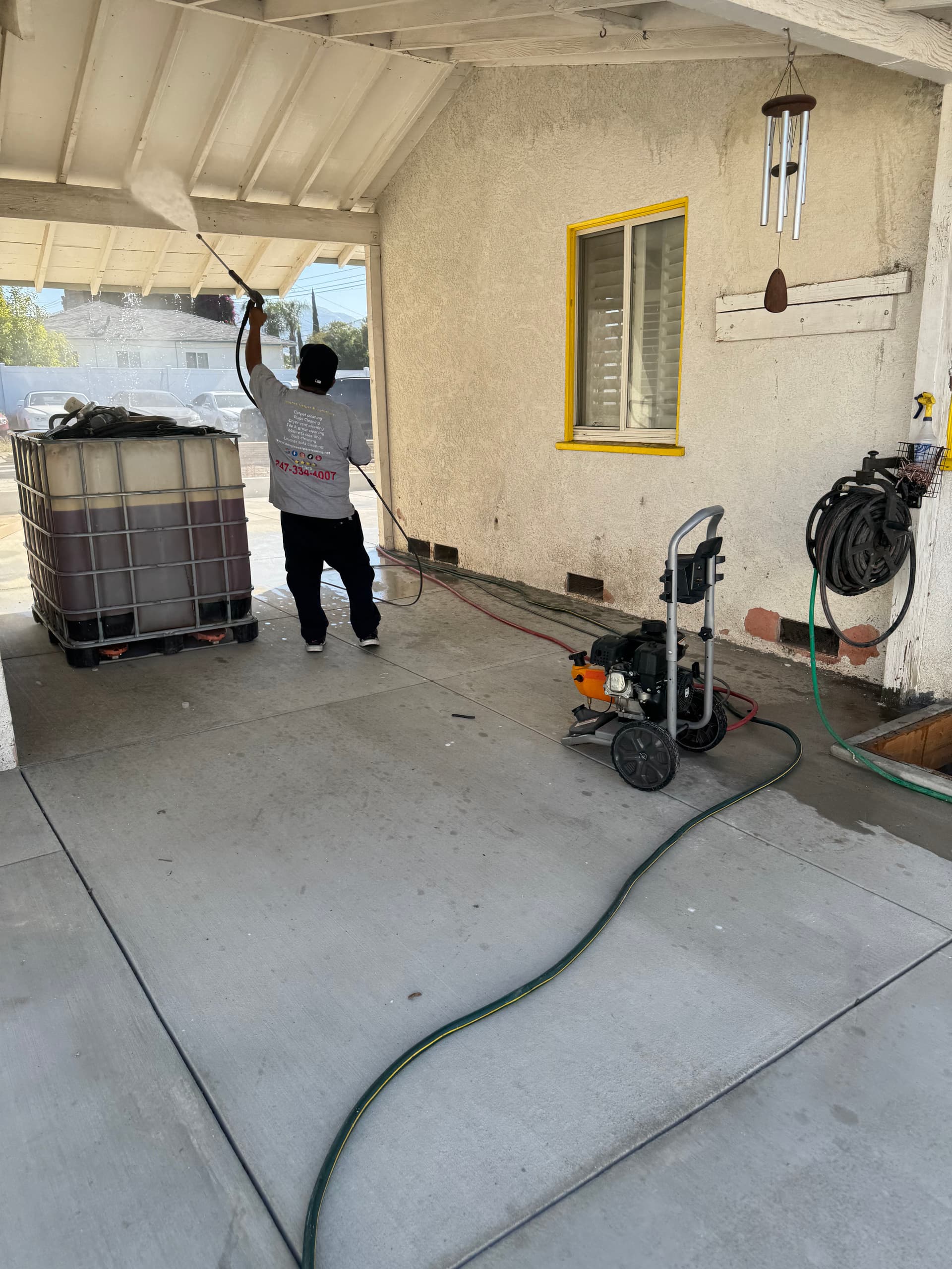 Exterior Pressure Washing Ceilings Walls and Walkways in North Hollywood image
