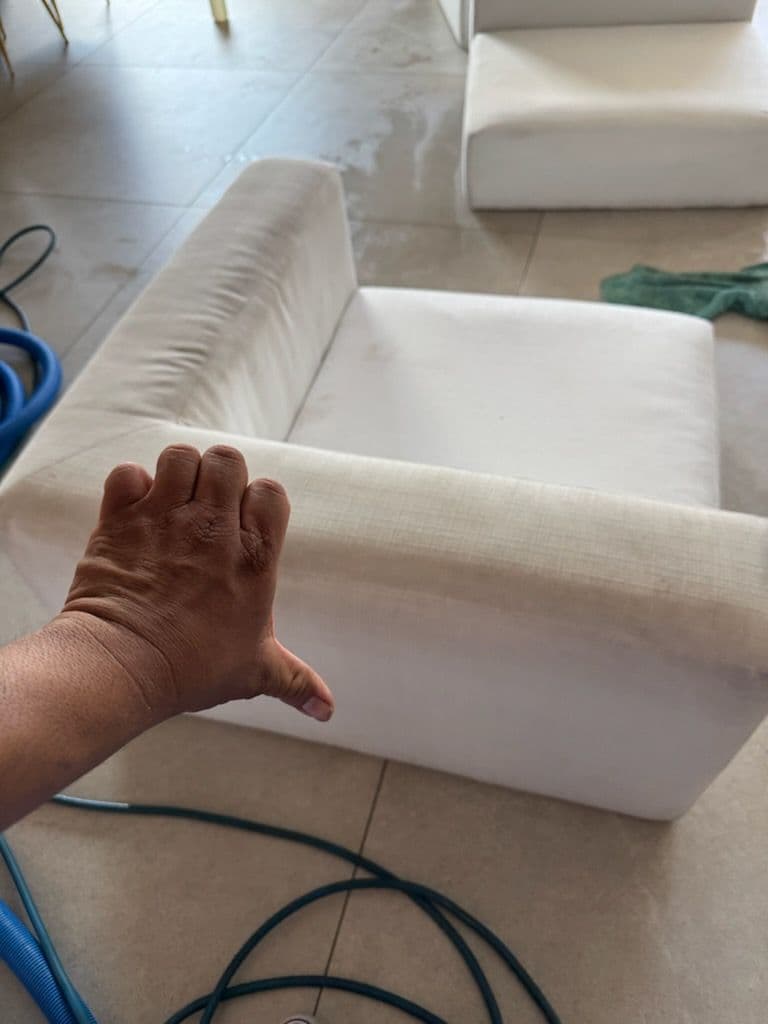 Gallery photos for White Sofa Cleaning Project in Beverly Hills: Image #3
