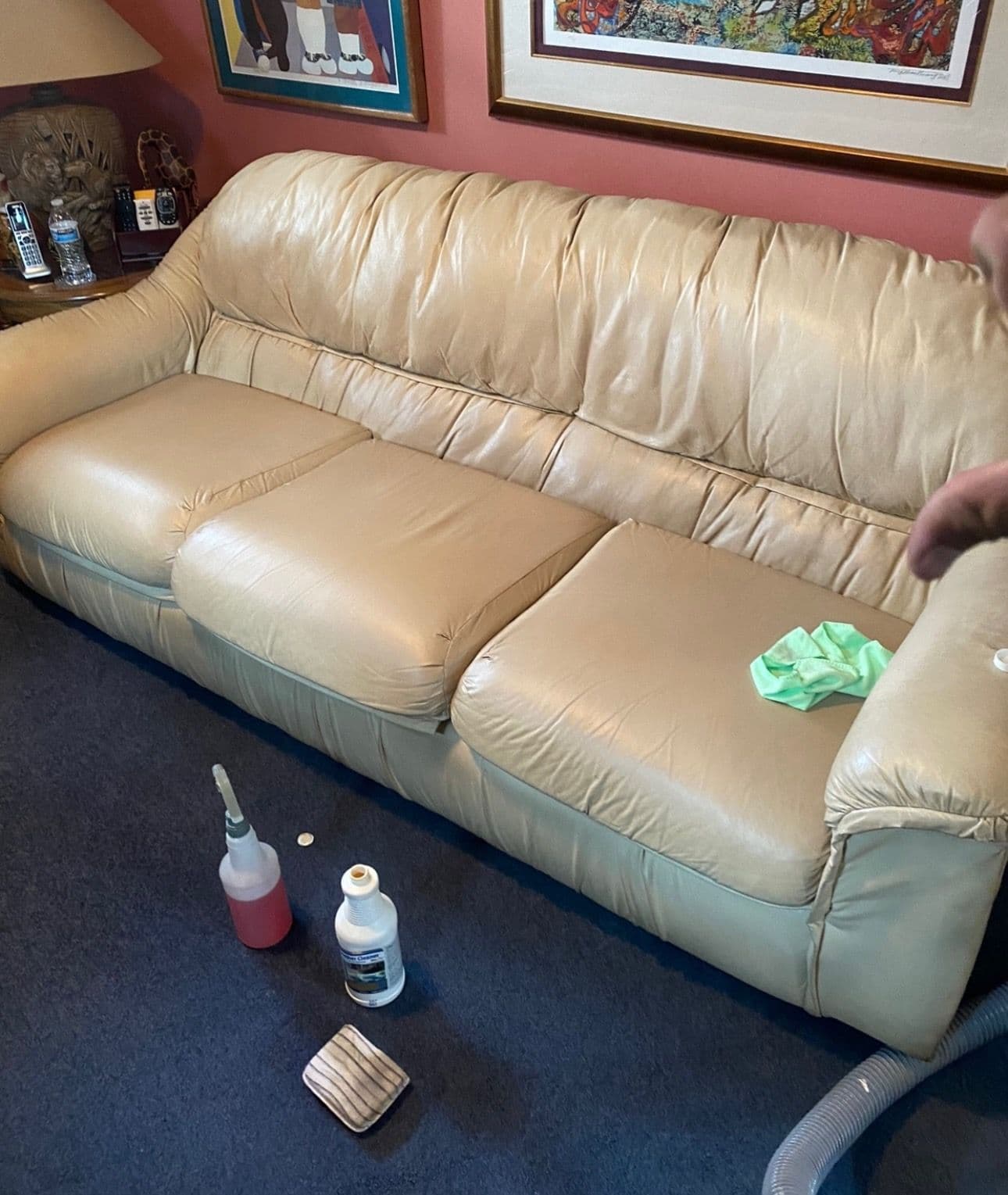 Leather Sofa Transformation in Van Nuys image