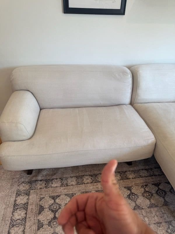 Gallery photos for Sylmar Sofa Stain Removal Success: Image #2