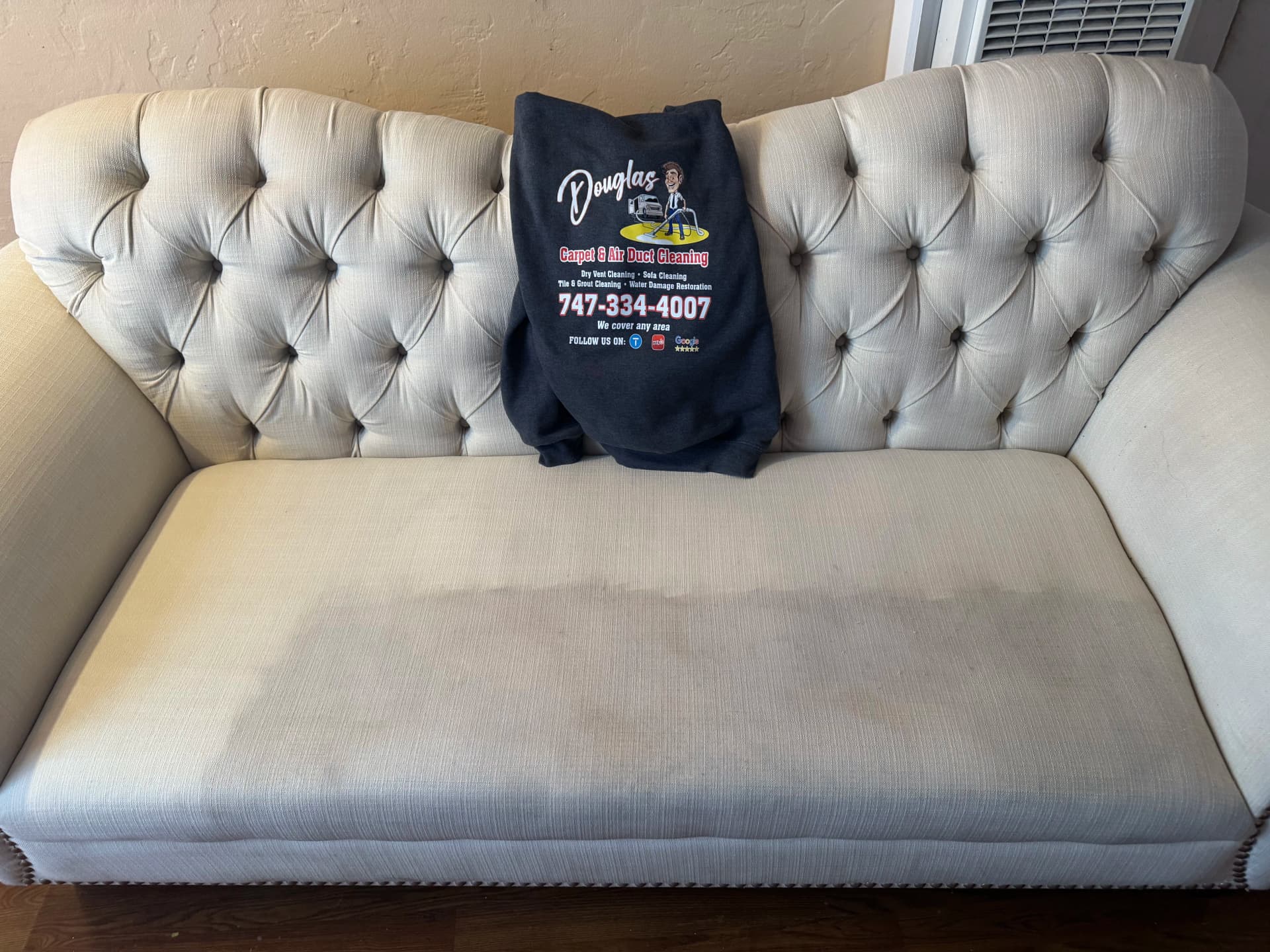 Gallery photos for White Tufted Sofa Cleaning in Beverly Hills: Image #3